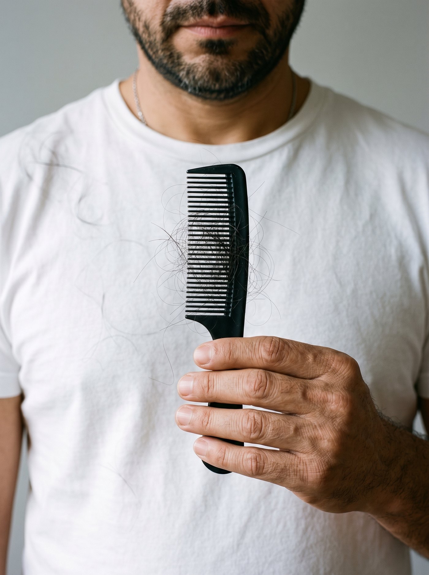 Peine con cabello caído