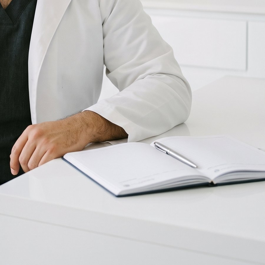 Cuaderno de notas en consulta